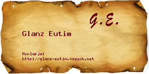 Glanz Eutim névjegykártya
